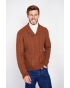 Pull col chale marron