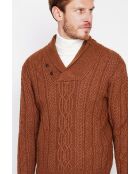 Pull col chale marron