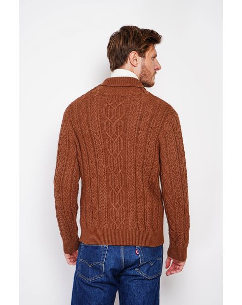 Pull col chale marron