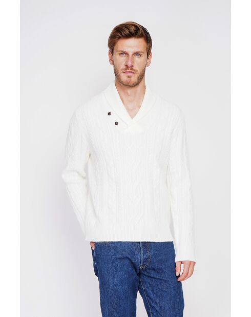 Pull col châle naturel