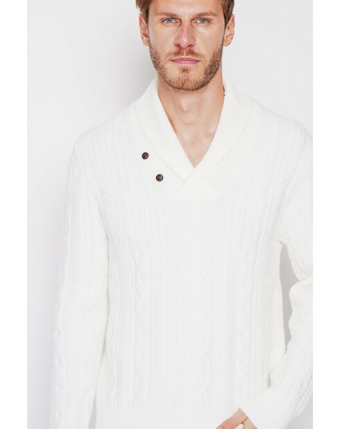 Pull col châle naturel