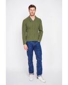 Pull col châle kaki