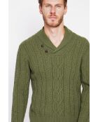 Pull col châle kaki