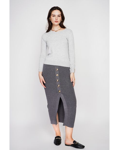 Pull col rond classique givre