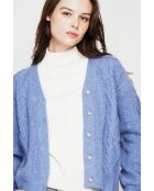 Gilet col v bleu gris