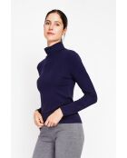 Sous-pull en Soie mélangée bleu nuit