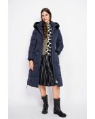 Doudoune longue bleu nuit