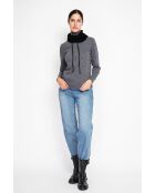 Pull col roulé classique loup