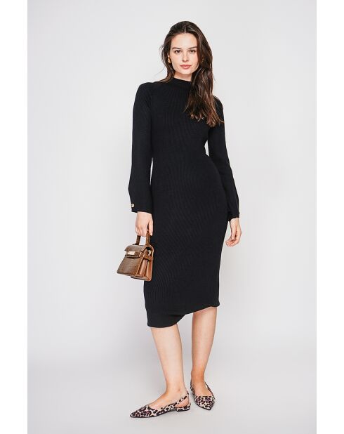 Robe col montant noire