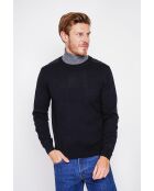 Pull col rond noir