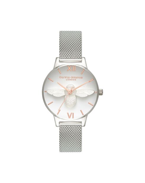 Montre Femme 3D Bee en Acier argentée