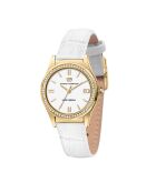 Montre Femme Contemporary en Cuir blanche