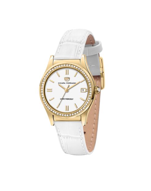Montre Femme Contemporary en Cuir blanche