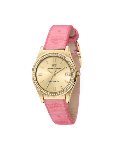 Montre Femme Contemporary en Cuir synthétique rose