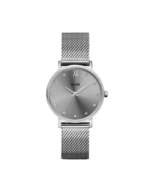 Montre Femme Minuit en Acier argentée