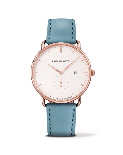 Montre Homme en Cuir bleue