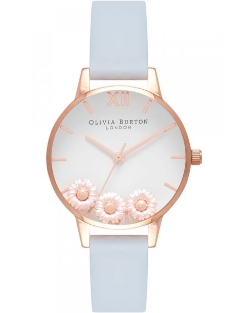 Montre Femme Dancing Daisy en Cuir synthétique bleue