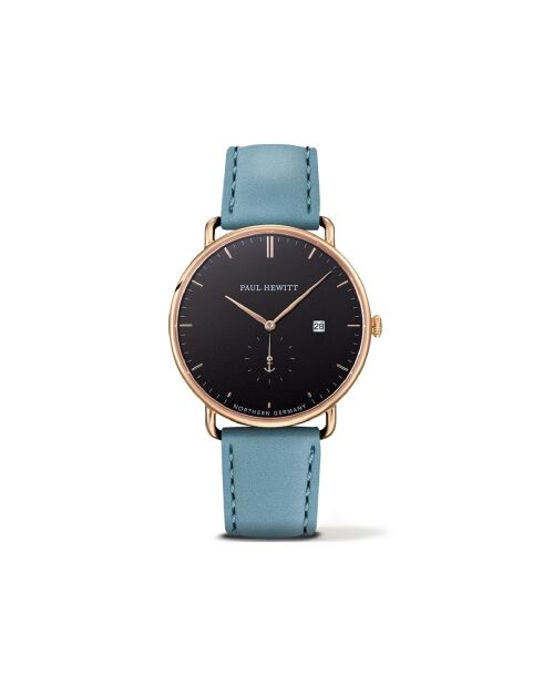 Montre Homme en Cuir bleue