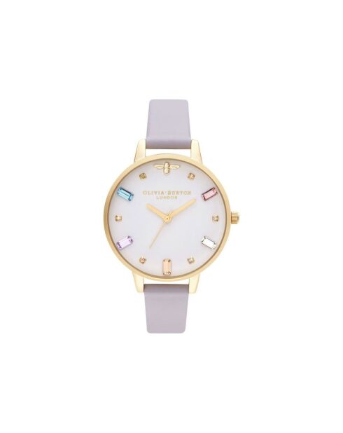 Montre Femme Rainbow Bee en Cuir violette