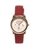 Montre Femme en Cuir rouge