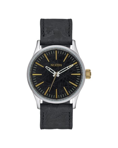Montre Homme Sentry en Cuir noire