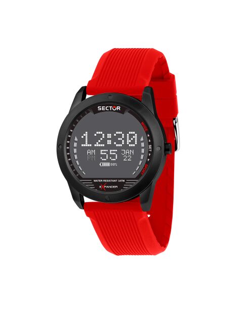 Montre Digitale Homme en Silicone rouge
