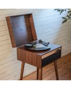 Platine Vinyle Jasper sur pieds noyer