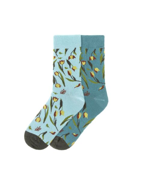 Lot de 2 paires de chaussettes en coton vertes