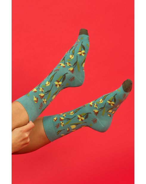 Lot de 2 paires de chaussettes en coton vertes