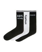 Lot de 3 paires de chaussettes en coton noir/blanc