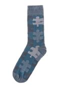 Chaussettes en coton bleu/gris