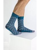 Lot de 2 paires de chaussettes en coton gris/bleu