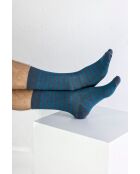 Lot de 3 paires de chaussettes en coton bleues