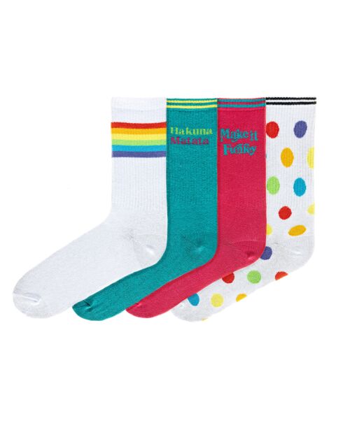 4 paires de chaussettes en coton assorties