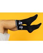 Lot de 2 paires de chaussettes en coton noir/blanc