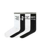 Lot de 4 paires de chaussettes en coton noir/blanc