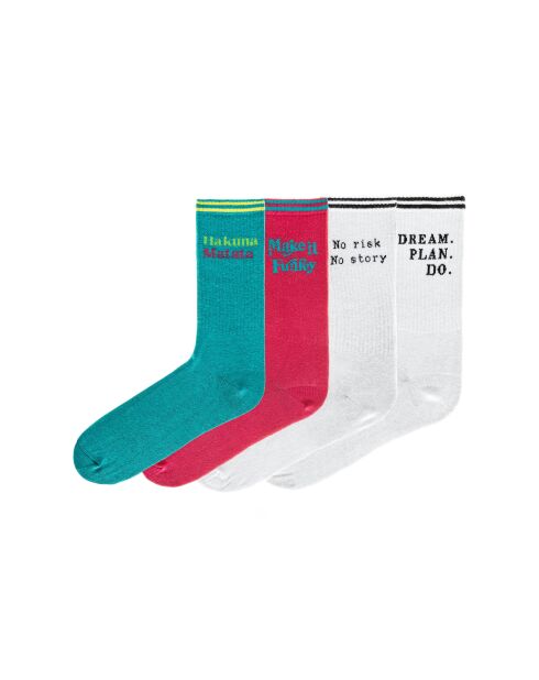 4 paires de chaussettes en coton assorties