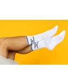 Lot de 2 paires de chaussettes en coton blanc/noir