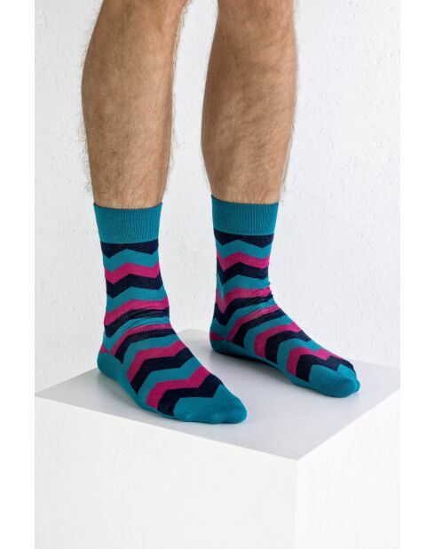 Chaussettes en coton bleues