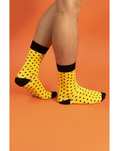 Chaussettes en coton jaunes