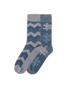 Lot de 2 paires de chaussettes en coton gris/bleu