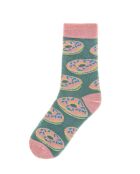 Chaussettes en coton rose/vert