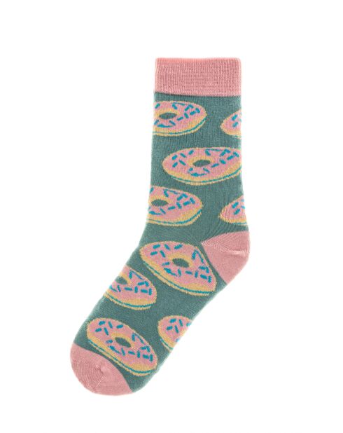 Chaussettes en coton rose/vert