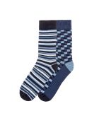 Lot de 2 paires de chaussettes en coton bleues