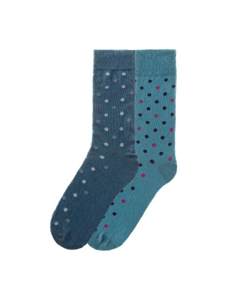 Lot de 2 paires de chaussettes en coton bleues