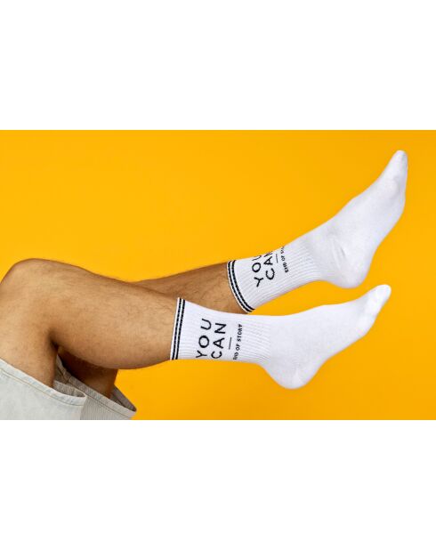 Lot de 4 paires de chaussettes en coton noir/blanc