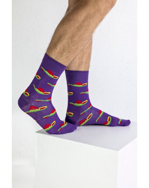 Chaussettes en coton violettes