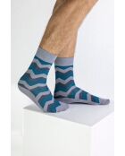 Chaussettes en coton gris/bleu