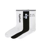 Lot de 3 paires de chaussettes en coton blanc/noir