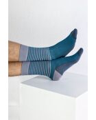 Lot de 2 paires de chaussettes en coton gris/bleu